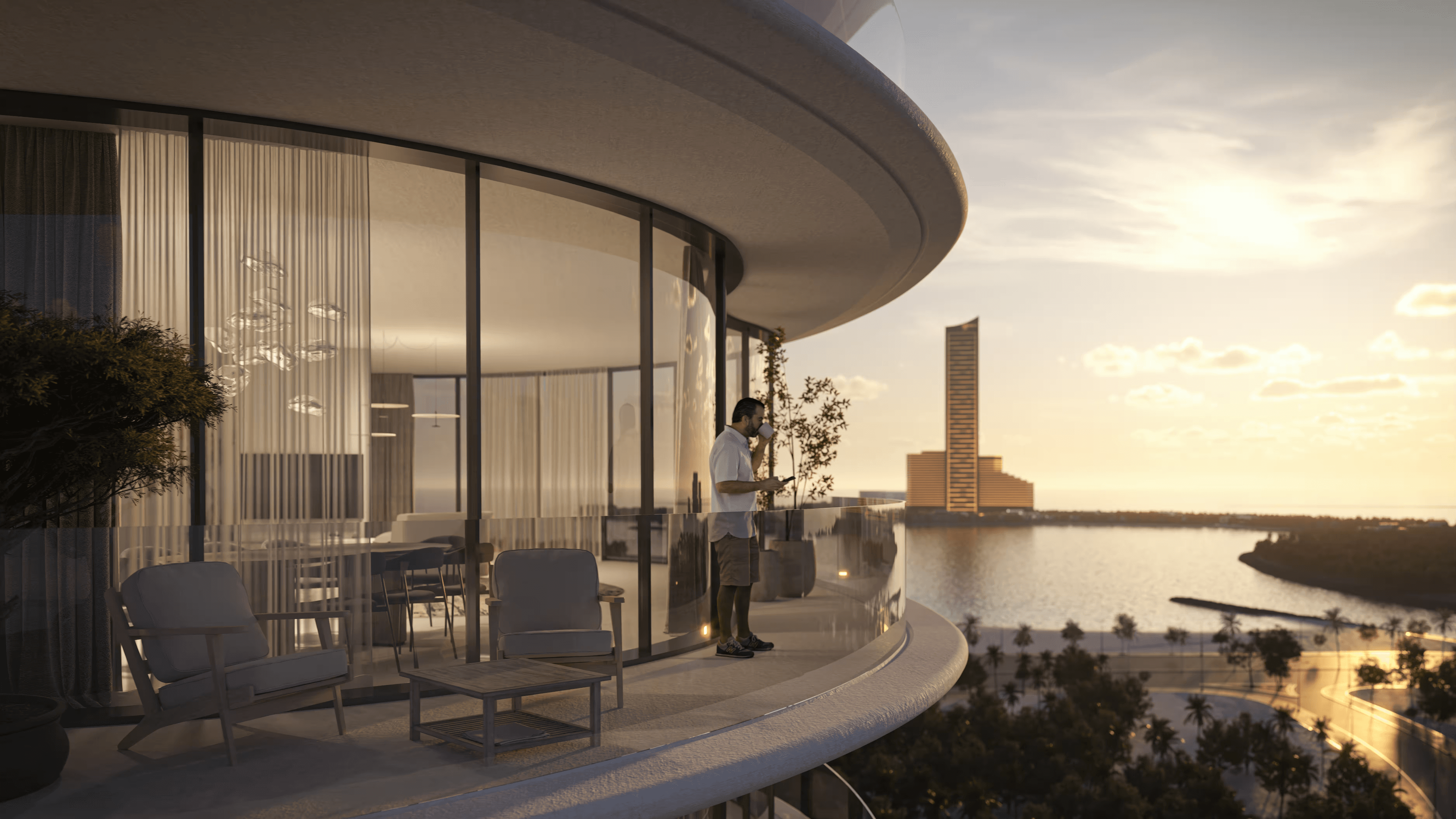 Contemporary property terrace